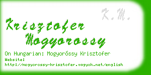 krisztofer mogyorossy business card