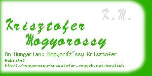 krisztofer mogyorossy business card